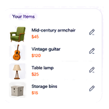 Editable item suggestions