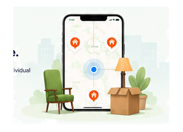 Nearby garage sales illustration